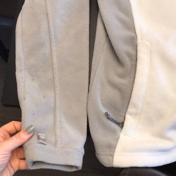 White & Gray North Face Fleece Jacket - Picture 2 of 4